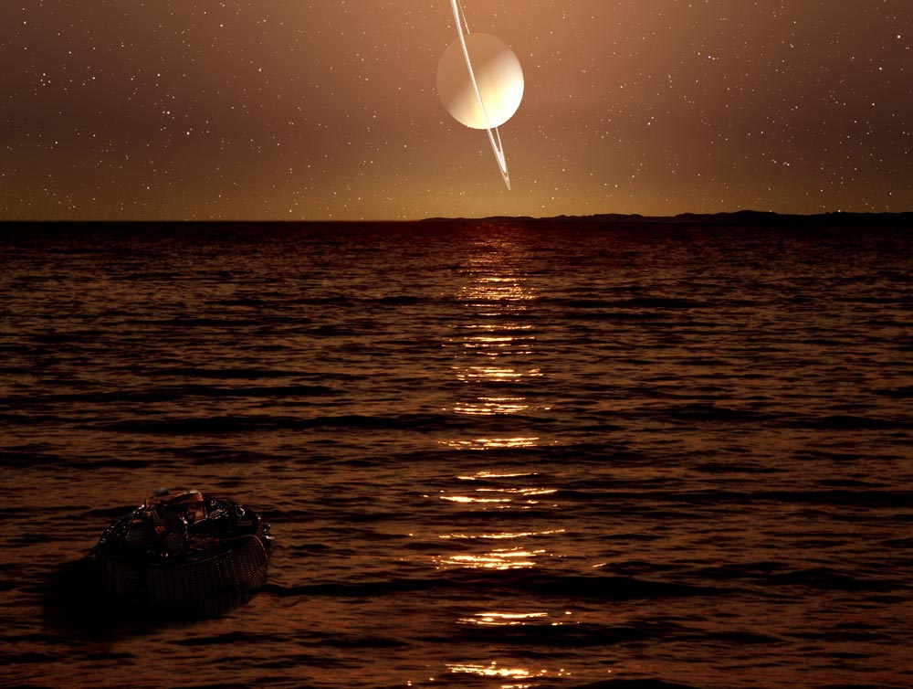 un photomontage de la surface de Titan
