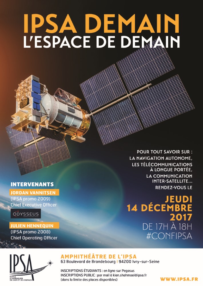 Affiche sur la conférence IPSA : L'espace de demain