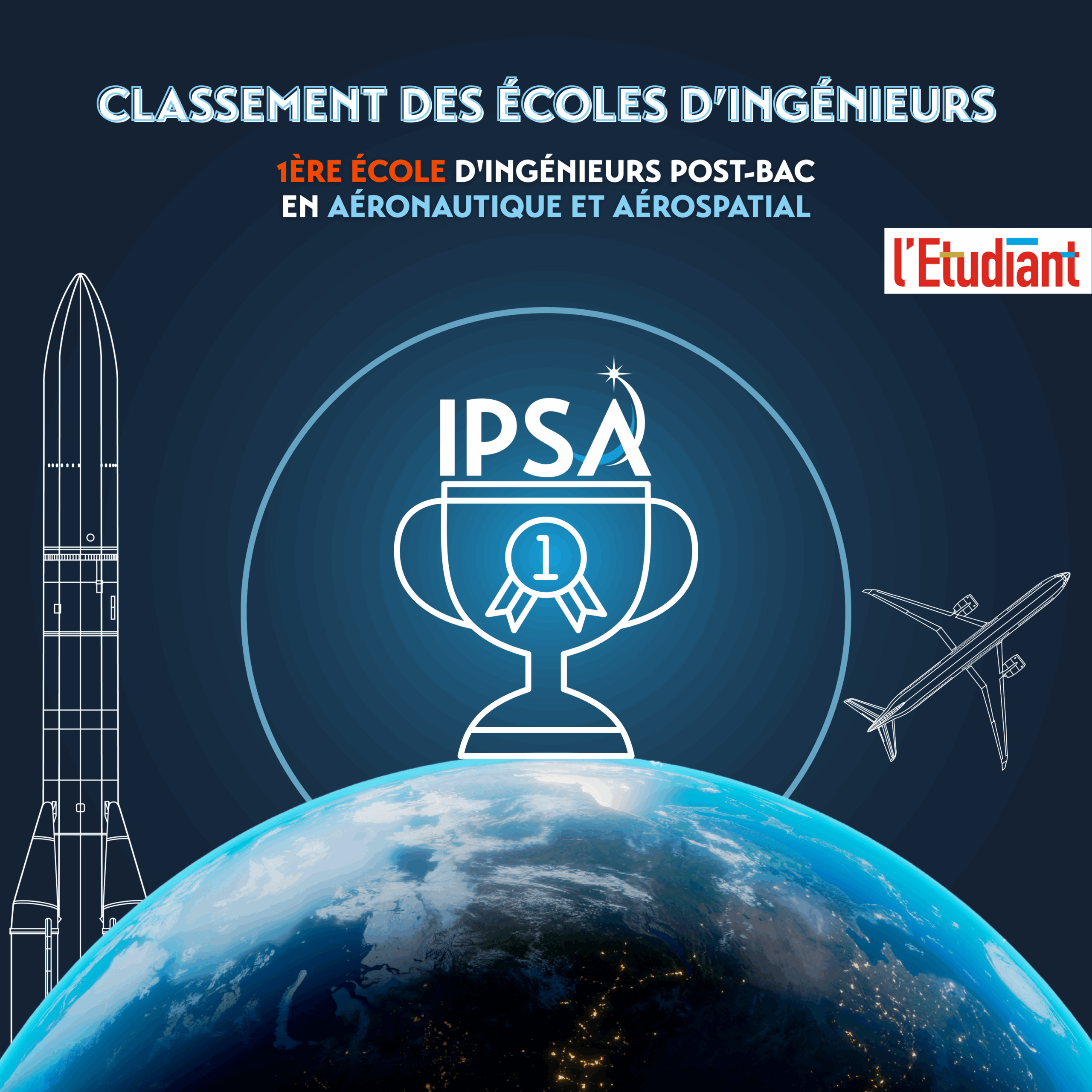 Classement IPSA l'étudiant 2025, 1ère école d'ingénieur post-bac en aéronautique et aérospatial