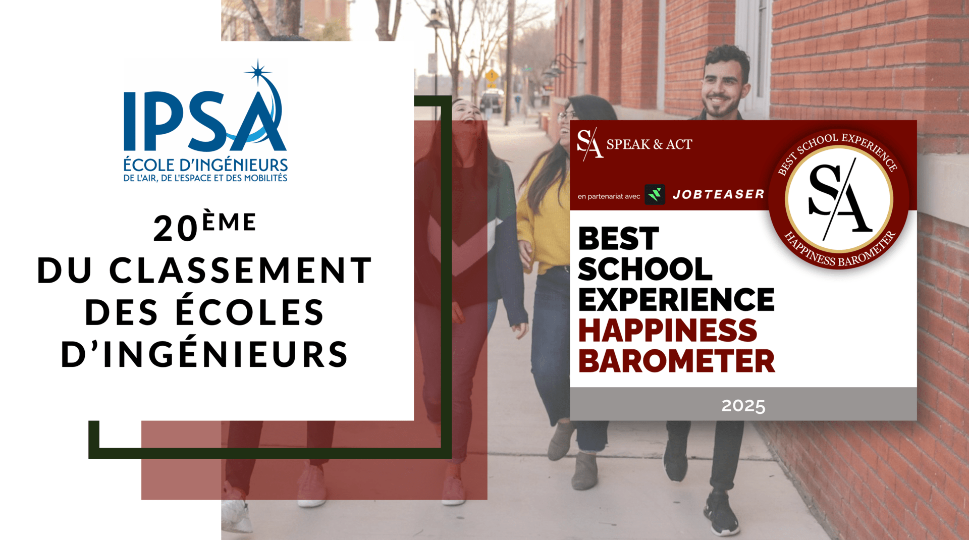 L’IPSA dans le top 20 du classement Best School Experience 2025