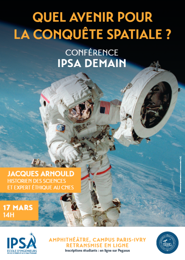 Affiche conférence sur L'avenir de la conquête spatiale