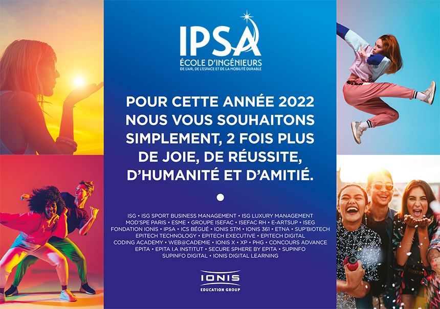 L'IPSA vous souhaite une belle année 2022 !